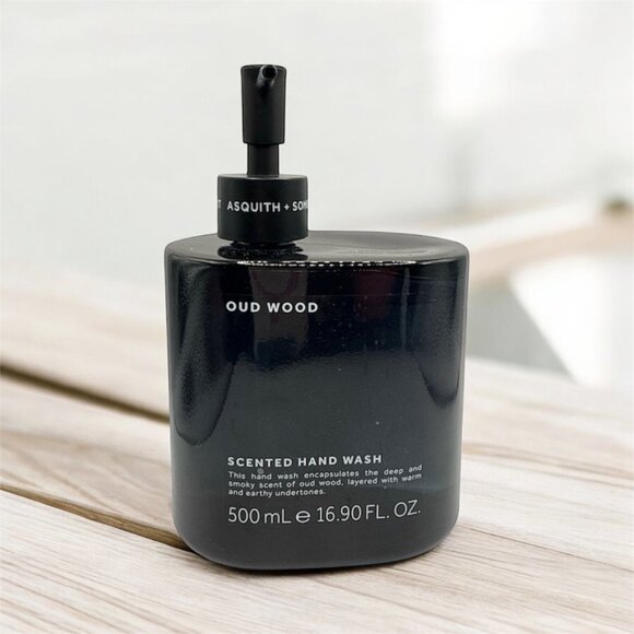 NEW 2x Asquith & Somerset - Oud Wood Glass Bottle Scented Hand Wash - 16.9 fl oz - Picture 3 of 4